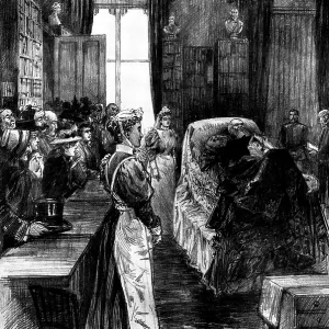 Print of Death of Mr. Gladstone: Villagers Paying a Last Visit to Their Distinguished Neighbour, 1898 Print of Death of Mr. Gladstone: Villagers Paying a Last Visit to Their Distinguished Neighbour, 1898