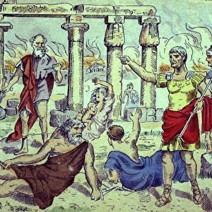 Destruction of Numancia by Roman troops of Publio Cornelio Scipio Emiliano, 133 a