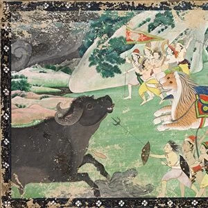 Durga Slaying Mahisha, c. 1830. Creator: Unknown