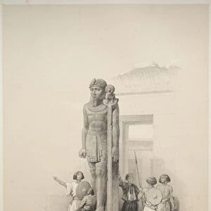 Egypt and Nubia: Volume II - No. 7, Colossi at Wady Saboua, 1838. Creator: Louis Haghe (British