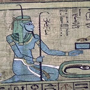 Egyptian papyrus showing the god Nun