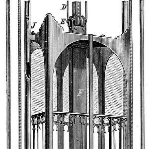 Elevator (lift) by Siemens and Halske, 1890. Artist: R Wormell