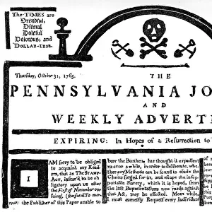 Facsimile of the Pennsylvania Journal on the Stamp Act, 1765 (c1880)
