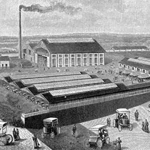 Factory for making, recharging and servicing electric cabs, Aubervilliers, France, 1899