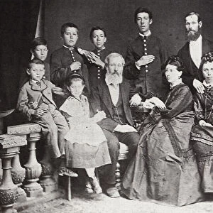 The family of Russian author and playwright Anton Chekhov, Taganrog, Russia, 1874. Artist:s Isakovich