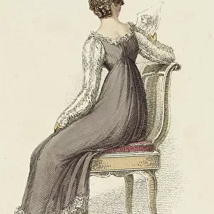 Fashion Plate (Evening Half Dress), 1814. Creator: Rudolph Ackermann