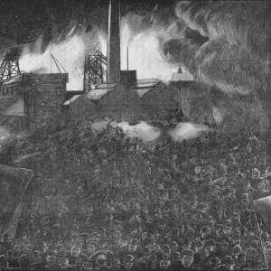 Featherstone riots: the soldiers firing on the people, 1893 (1906). Artist: Arthur Salmon