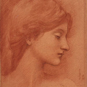 Female Head. Artist: Burne-Jones, Sir Edward Coley (1833-1898)