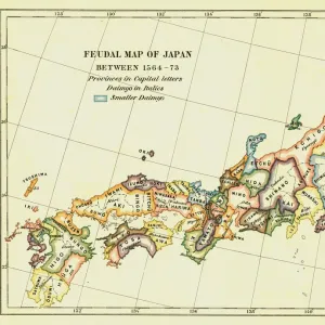 Feudal Map of Japan 1564-73, Introduced Firearms circa 1543 Feudal Map of Japan 1564-73, Introduced Firearms circa 1543