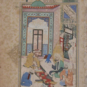 A Fire-Worshipper Received at the Board of Abraham the Patriarch, Folio from a Bustan