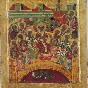 First Council of Nicaea, 16th century. Artist: Byzantine icon