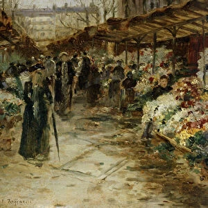 Flower Market, 1882. Artist: Jean Francois Raffaelli
