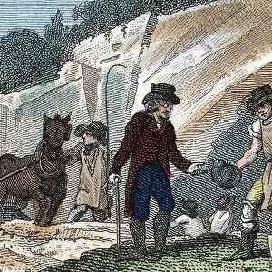 Fossil hunting in Cherry Hinton chalk pit, Cambridgeshire, 1822