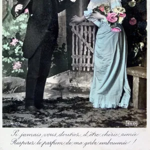 French romantic postcard, c1900