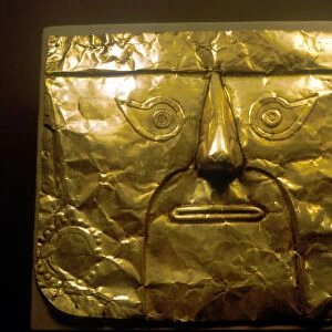 Gold mask, Chimu people, Peru, 1100-1500
