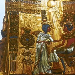 Golden throne of Tutankhamun, Ancient Egyptian, 18th dynasty, New Kingdom, 14th century BC