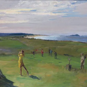 The Golf Course, North Berwick. Artist: Lavery, Sir John (1856-1941)