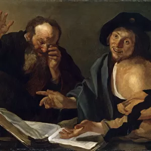 Heraclitus and Democritus, early 17th century. Artist: Dirck van Baburen