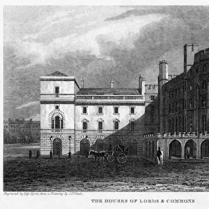 The Houses of Lords and Commons, Westminster, London, 1815.Artist: Byrne
