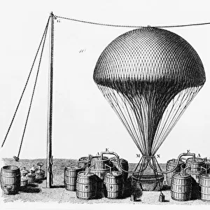 Inflating a hydrogen balloon, 1845