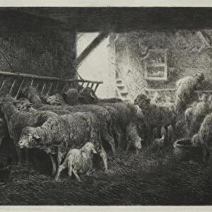 Interior of Sheep Enclosure. Creator: Charles-Emile Jacque (French, 1813-1894)