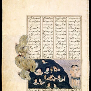 Iskander Watching the Sirens. (Manuscript illumination from the epic Iskandar-nameh). Artist: Iranian master