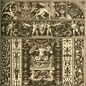 Italian Renaissance sgraffitos, wood-mosaic, marble-mosaic and bas-reliefs, (1898)