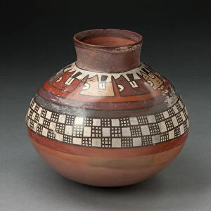 Jar with Rows of Checkerboard Pattern and Abtract Plants, 180 B. C. / A. D. 500