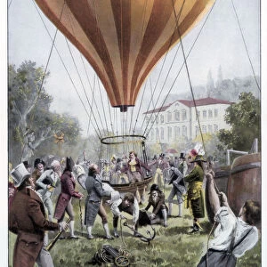Joseph Louis Gay-Lussacs hot air balloon ascent, Paris, September 1804 (1900)