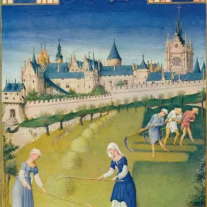 June - the palace and the Sainte-Chapelle, 15th century, (1939). Creators: Hermann Limbourg