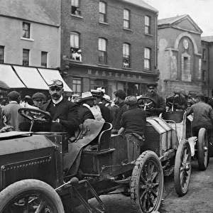 J.W. Stocks in Napier at Athy during 1903 Gordon Bennett race. Creator: Unknown