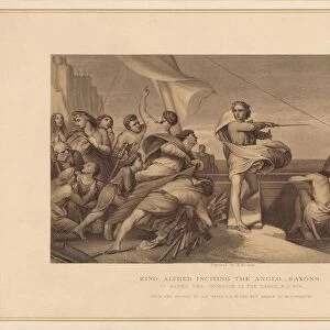 King Alfred Inciting The Anglo Saxons, (1878). Artist: Herbert Bourne