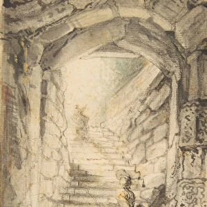 L Escalier (The Curving Stair), 1778-79. Creator: Gabriel de Saint-Aubin