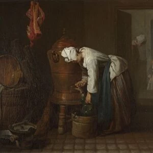 La Fontaine (The Water Cistern), 1733. Artist: Chardin, Jean-Baptiste Simeon (1699-1779)