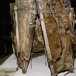 Leather Russacks found in Salt Mines of Hallstatt, Austria. Celtic Iron Age, c6th century BC
