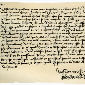 Letter from Edward IV to Francis II, Duke of Brittany, 9th January 1471. Artist: Edward IV, King of England