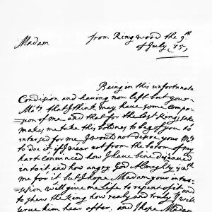 A letter written by James Crofts, 1st Duke of Monmouth, begging for his life, July 1685