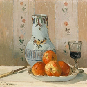 Still Life with Apples and Pitcher, 1872. Creator: Camille Pissarro