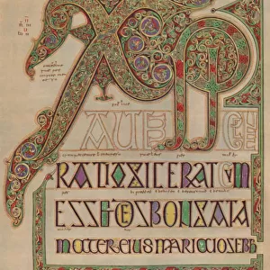 Lindisfarne Gospels, Christi autem page. British Museum, c700 AD, (1935)