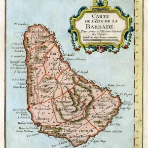 Map of Barbados, c1758