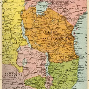 Map of East Africa, First World War, (c1920). Creator: John Bartholomew & Son