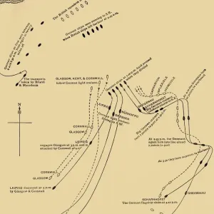 Map Print: Battle of the Falkland Islands, 8 December 1914 Map Print: Battle of the Falkland Islands, 8 December 1914