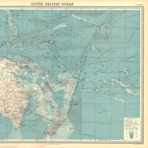 Map of the South Pacific Ocean