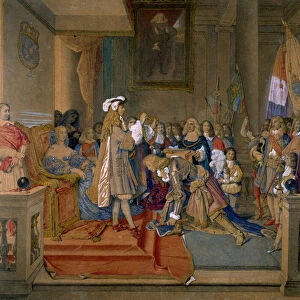 Marshal Berwick receiving from King Philip V of Spain the Order of the Golden Fleece