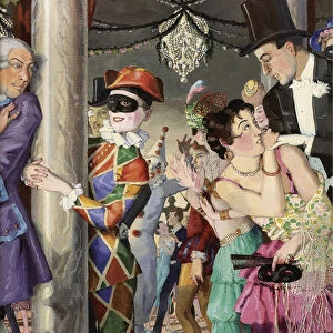 Masquerade, 1924. Artist: Somov, Konstantin Andreyevich (1869-1939)
