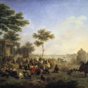 Mass in the country around Rome, late 18th / early 19th century. Artist: Nicolas Antoine Taunay