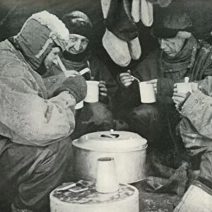 Members of the Polar Party Having A Meal in Camp, c1911, (1913)