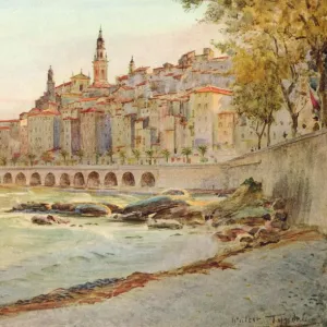 Mentone, from Garavan, c1910, (1912). Artist: Walter Frederick Roofe Tyndale