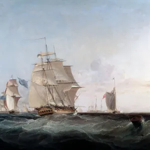 Merchantmen and other shipping in the English Channel, 19th century. Artist: George Chambers