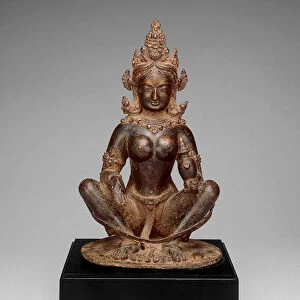Mother-Goddess Brahmani Seated in Yogic Posture Holding Water Pot, 13th century